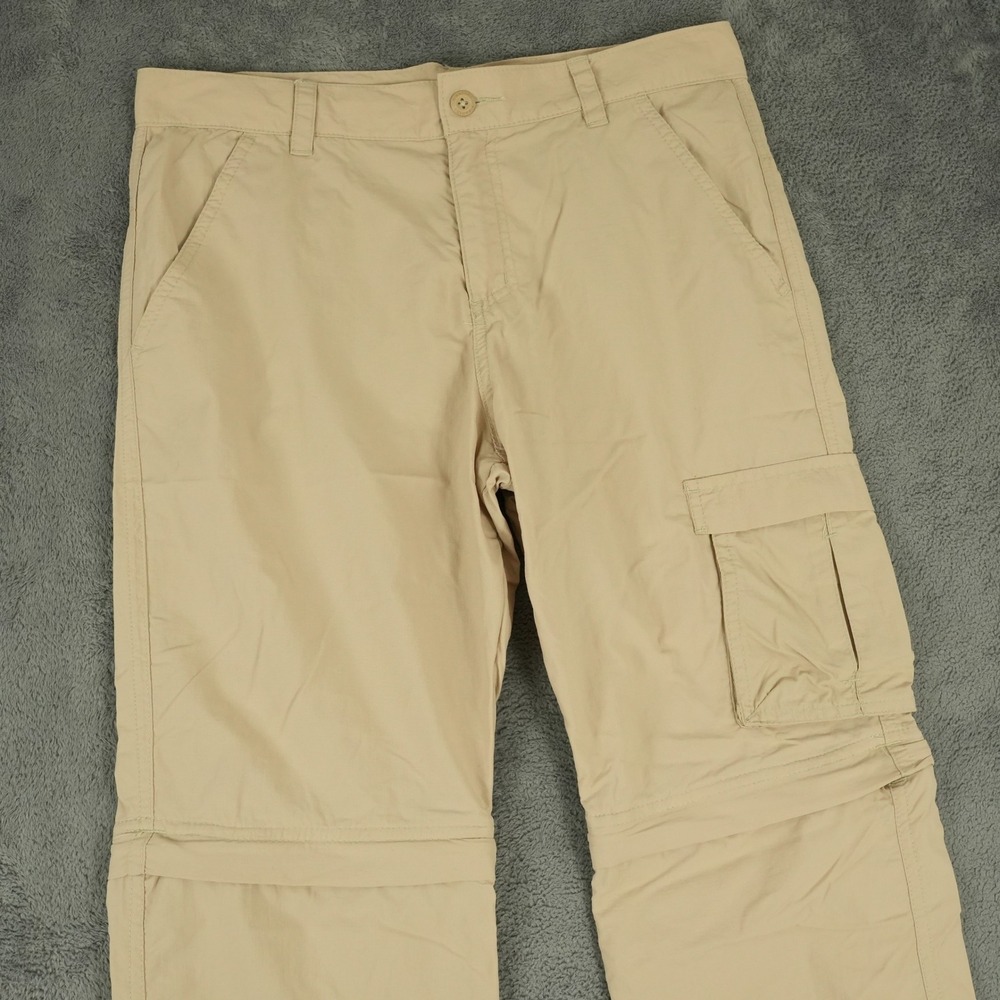 Columbia Convertible Pants Boys L 14/16 Tan Silver Ridge Zip Off XB5477